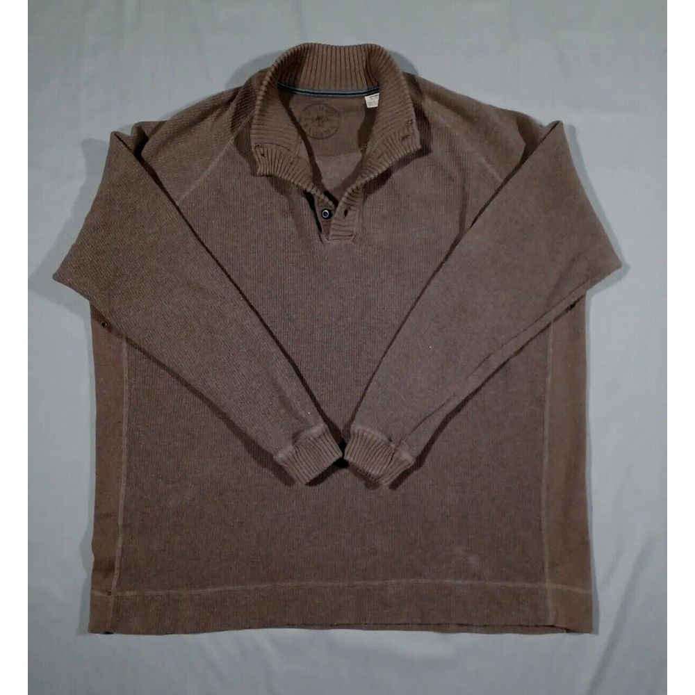 Tommy Bahama Sweater Mens Size‎ 2XL Brown Button Up Heavy Weight